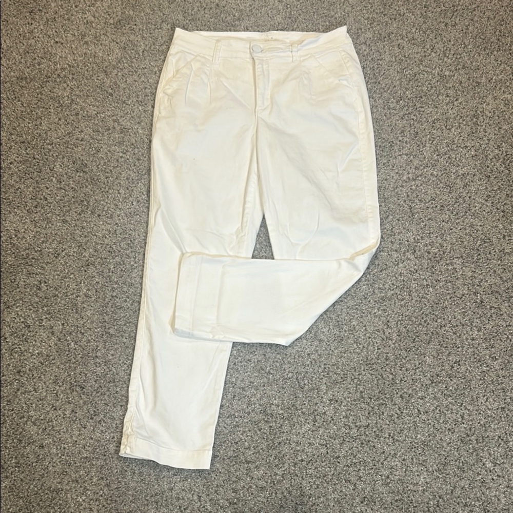 Caslon White Cotton Blend Cropped Pant 10